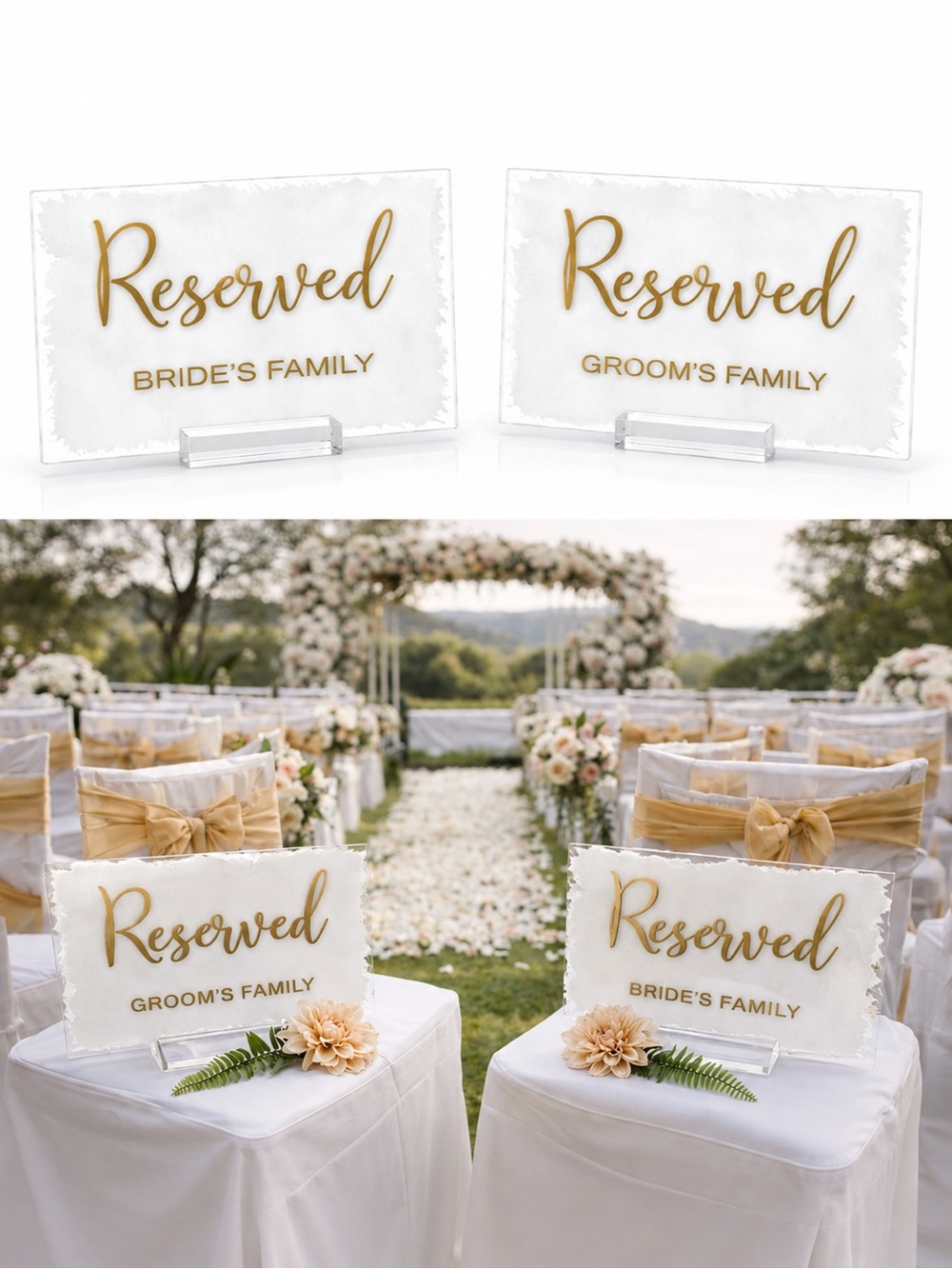 🆕 Wedding Reserve Signs 👰🏼‍♀️🪧🤵🏼‍♂️ (4 Each)